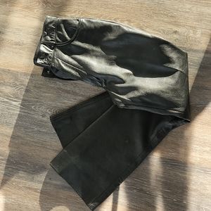 Vintage high waist black leather pant size 4